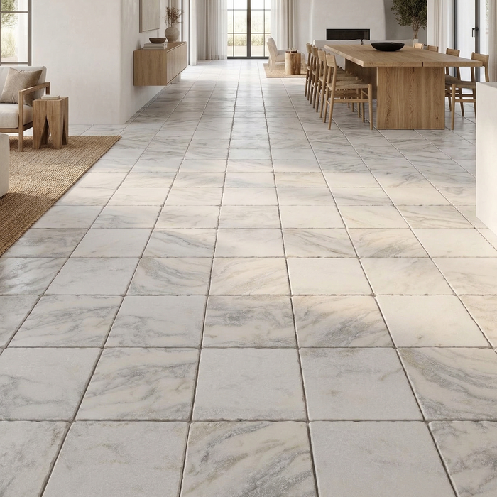 Calacatta Oliva Tumbled 12x12 Marble Tile
