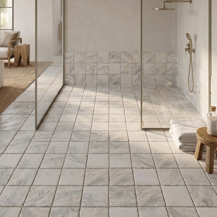Calacatta Oliva Tumbled 6x6 Marble Tile