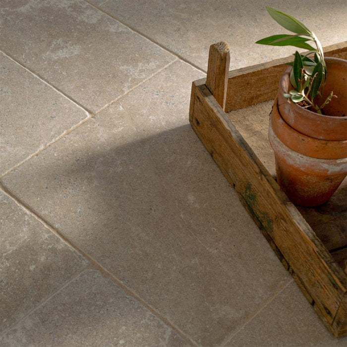 Roman Pattern Limestone Roman Beige Antiqued 16x24 Limestone Tile — Palazzo Tile & Stone