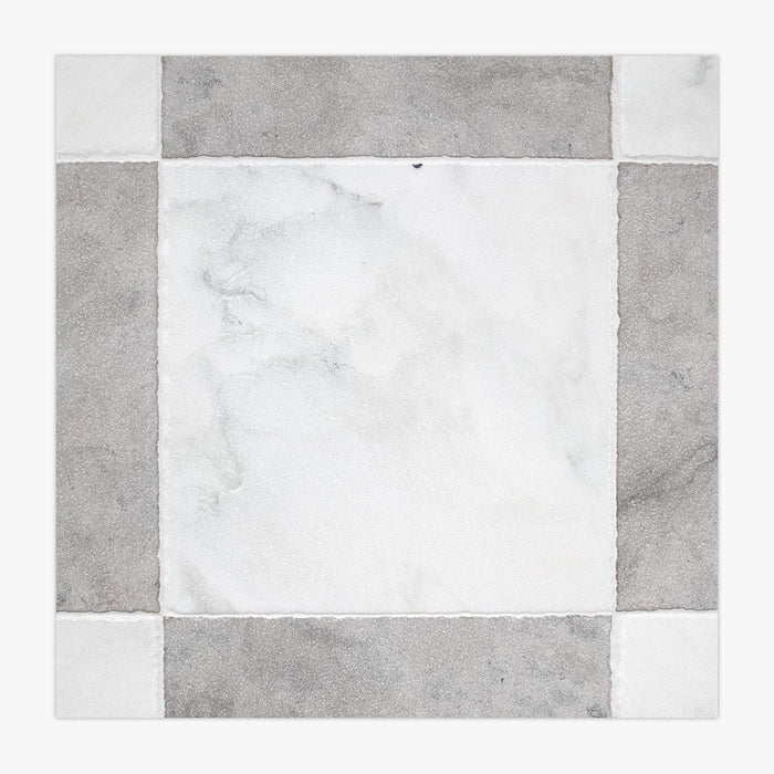 Calacatta Oliva, Thala Grey Antiqued 12x12 Marble & Limestone Checkerboard Tile