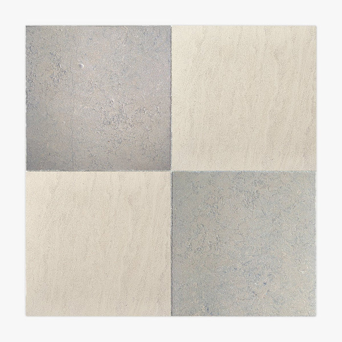 Golden Beach, Nova Grey Antiqued 12x12 Limestone Checkerboard Tile
