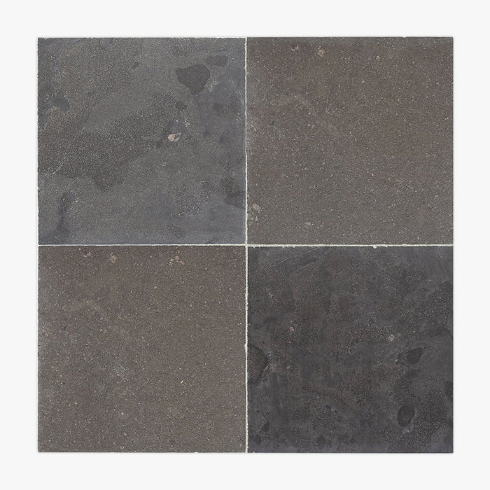 Nova Blue, Pierre Noire Antiqued 12x12 Limestone Checkerboard Tile