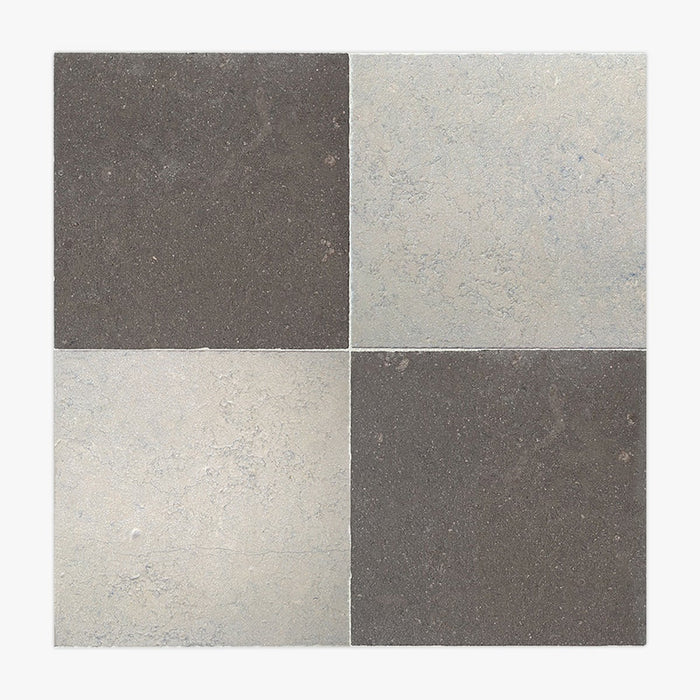 Nova Grey, Nova Blue Antiqued 12x12 Limestone Checkerboard Tile