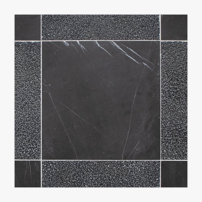 Pietra Grey, Basalt Antiqued 12x12 Marble & Basalt Checkerboard Tile