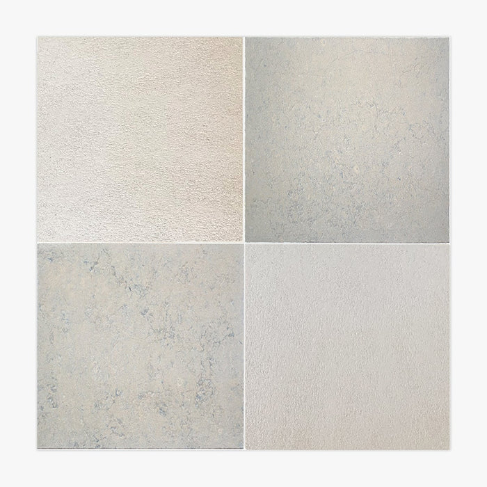 Porto Beige, Nova Grey Antiqued 16x16 Limestone Checkerboard Tile