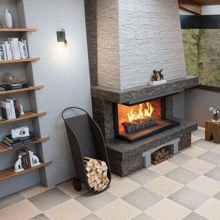 Golden Beach, Nova Grey Antiqued 16x16 Limestone Checkerboard Tile