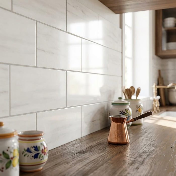 Bianco Dolomite Honed 3x6 Marble Tile