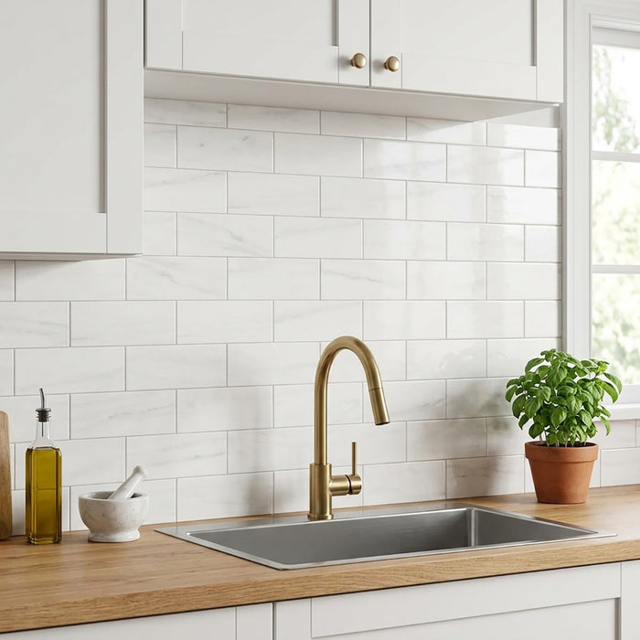 Bianco Dolomite Honed 3x6 Marble Tile
