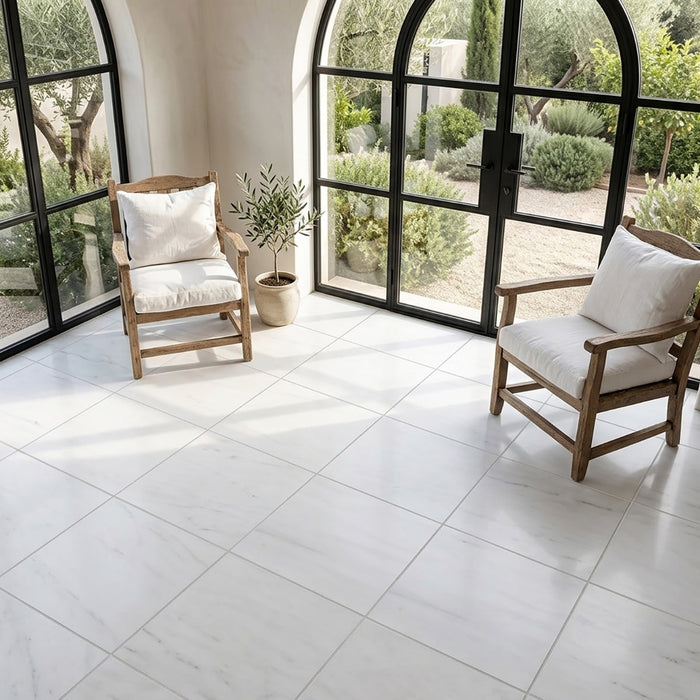 Bianco Dolomite Premium Honed 18x18 Marble Tile