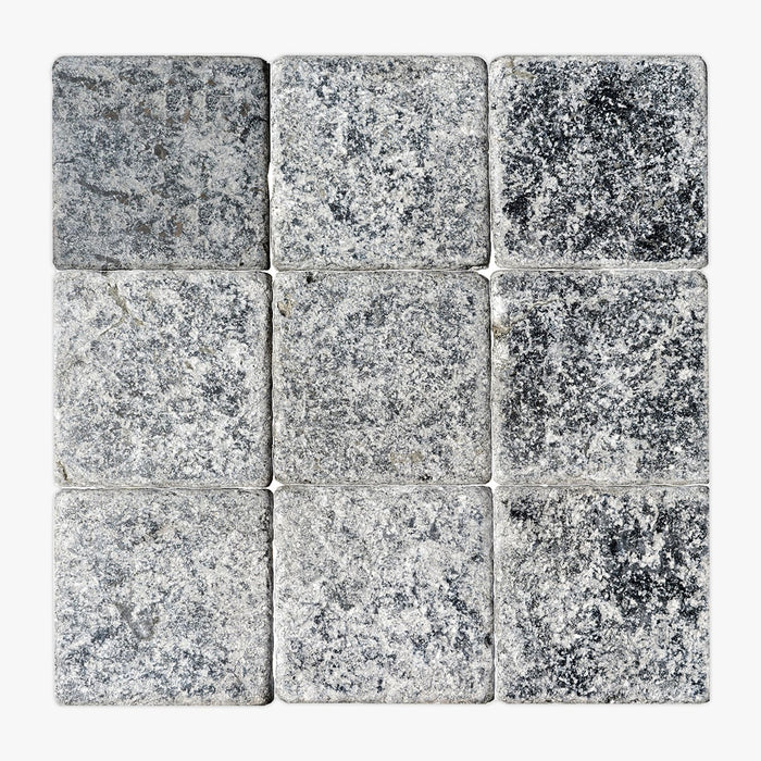 Black Tumbled 4x4 Marble Tile