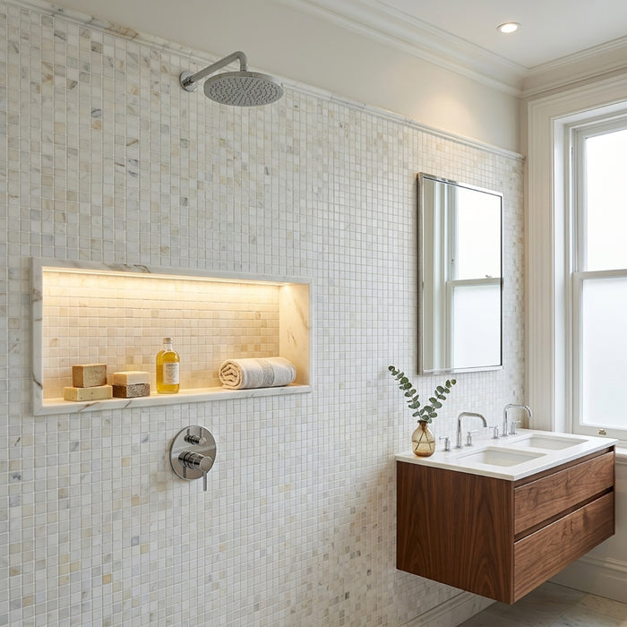 Calacatta Gold Honed 5/8x5/8 Marble Mosaic