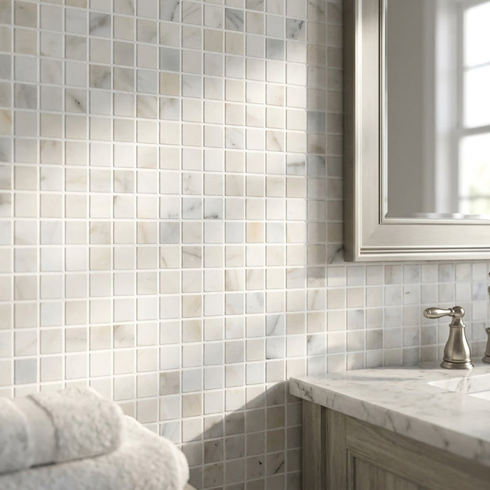 Calacatta Gold Honed 5/8x5/8 Marble Mosaic