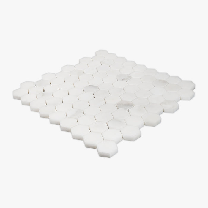 Calacatta Oliva Honed 1 Inch Hexagon Marble Mosaic