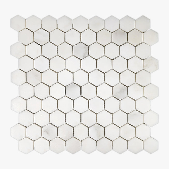 Calacatta Oliva Honed 1 Inch Hexagon Marble Mosaic