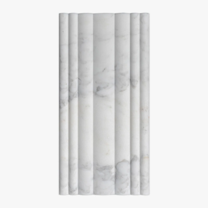 Calacatta Oliva Honed 3D Fluted 12x24 Marble Tile