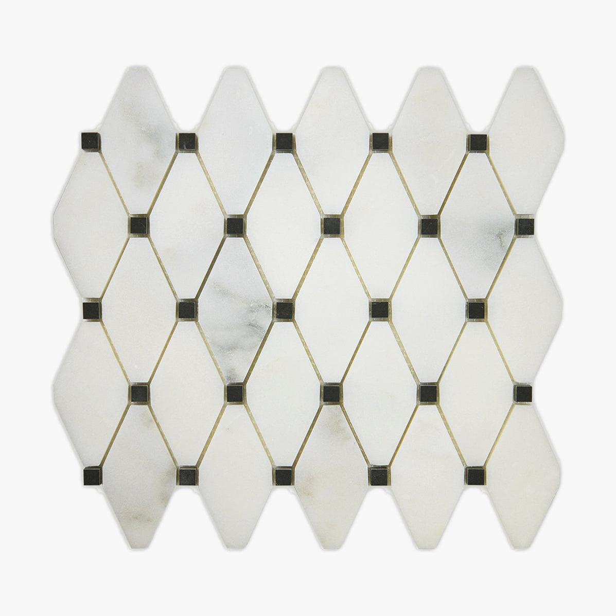 Calacatta Oliva, Black Polished Octave Marble Mosaic — Palazzo Tile & Stone