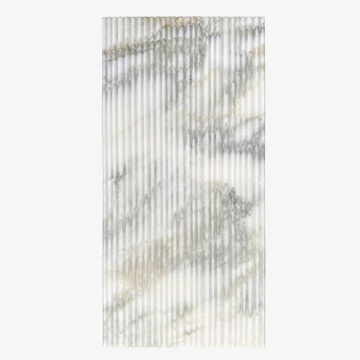 Calacatta Oliva Honed 12x24 Ridge 3D Marble Tile