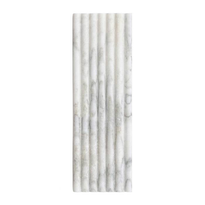 Calacatta Oliva Honed 6x24 Tube Fluted 3D Marble Tile