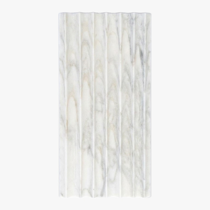 Calacatta Oliva Honed Concave 3D Fluted 12x24 Marble Tile