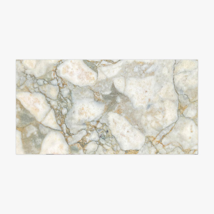 Calacatta Green Gold Brushed 12x24 Marble Tile