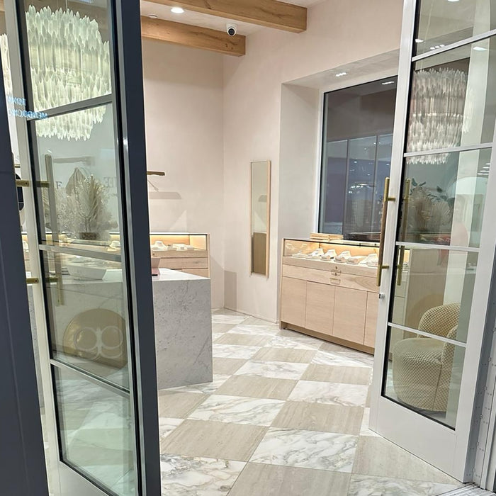 Calacatta Oliva, Mocha Cream Classic Honed 18x18 Marble Checkerboard Tile