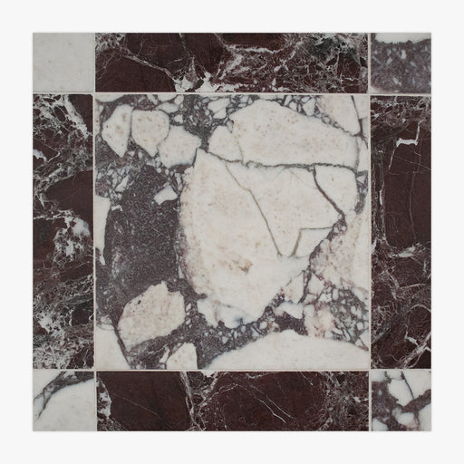 Calacatta Viola, Rosso Levanto Honed 12x12 Marble Checkerboard Tile
