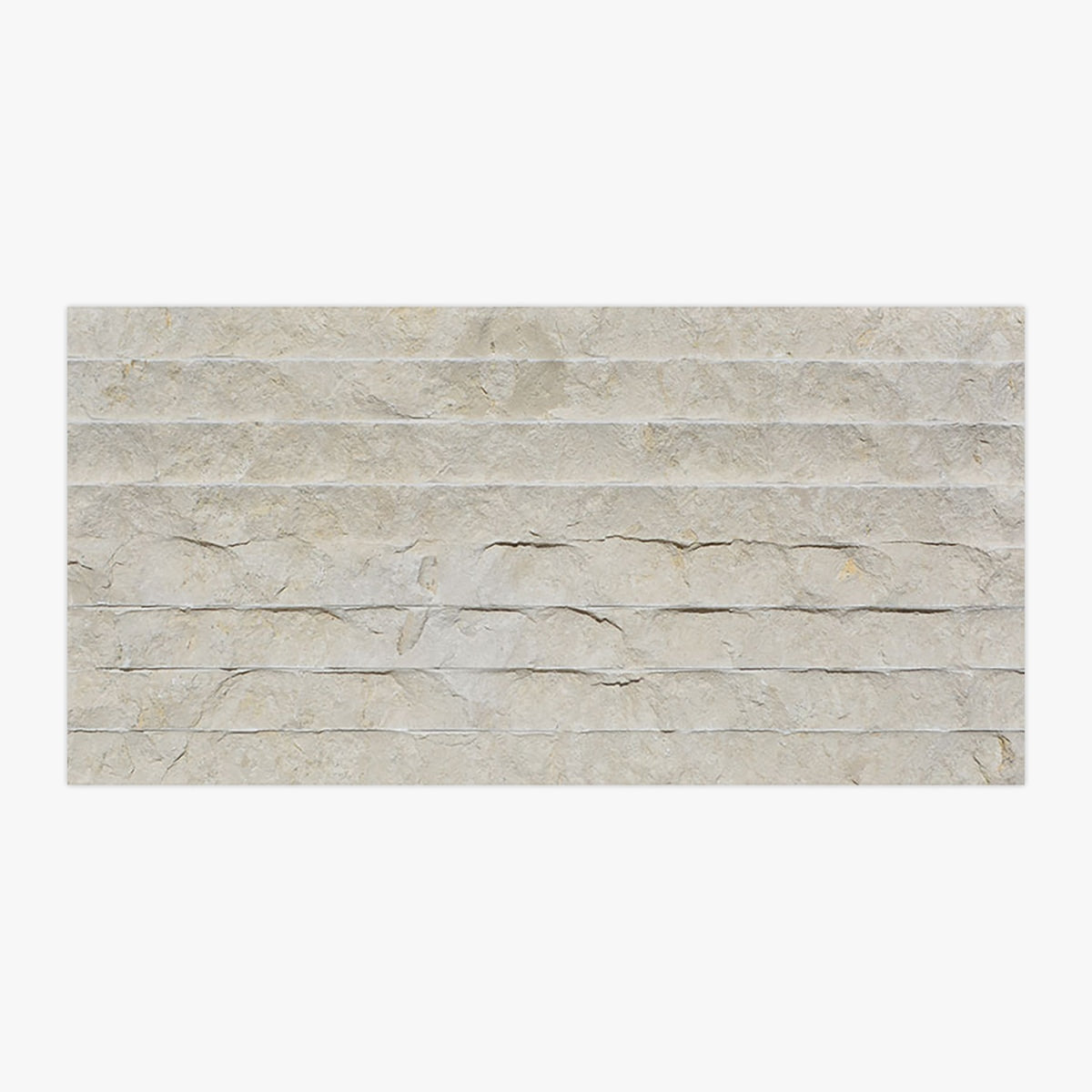 V Ridging Tile Crema Balkan Striped Chisel 12x24 Limestone Tile — Palazzo Tile & Stone