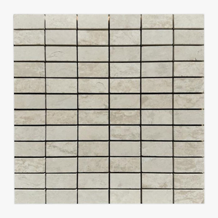 Crema Balkan Honed 1x2 Stacked Limestone Mosaic