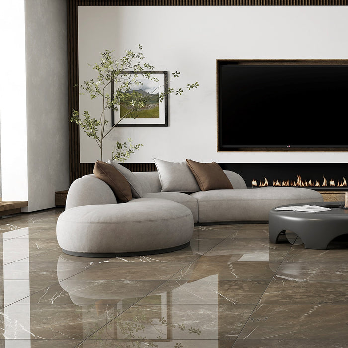 Pietra Grey Polished 24x24 Marble Tile