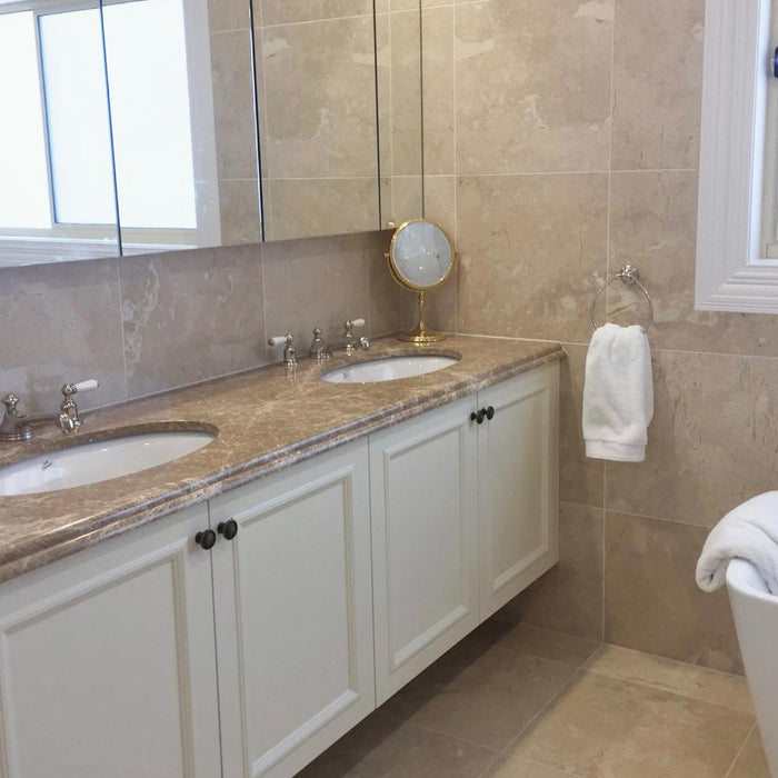 Bursa Beige Polished 18x18 Marble Tile