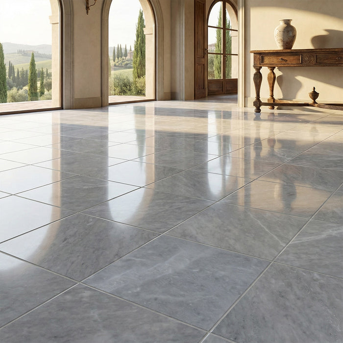 Blue Lagoon Polished 18x18 Micro Bevel Marble Tile