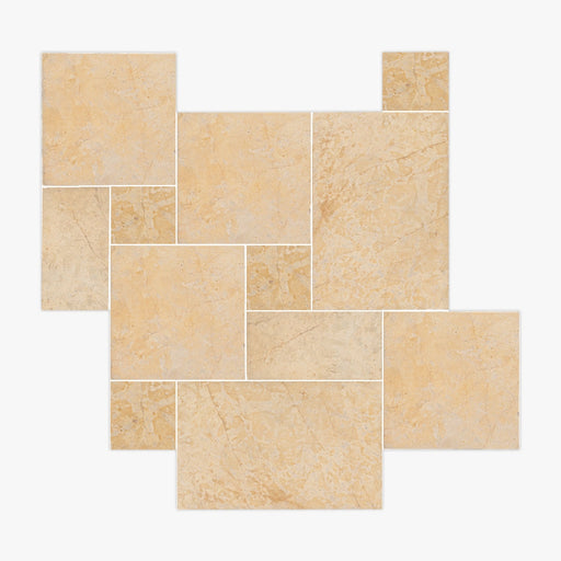 Giallo Marone Patine 1/2" Limestone French Pattern