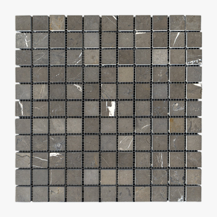 Pietra Grey Honed 1x1 Stacked Marble Mosaic