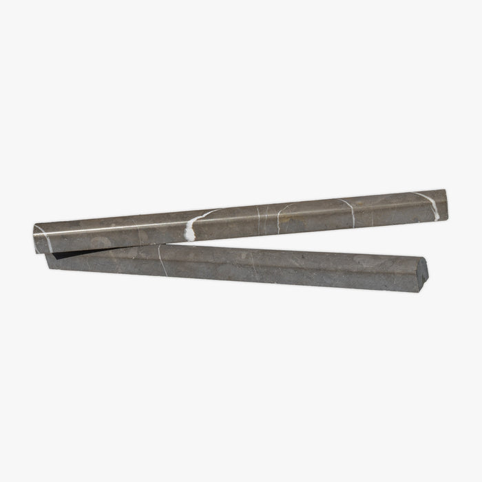Pietra Grey Polished 3/4 Bullnose  Pencil Liner Marble Molding
