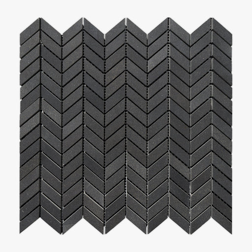 Basalt Black Honed Mini Chevron Basalt Mosaic