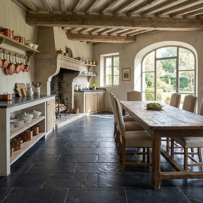 Roman Black Aged 16x24 Limestone Tile