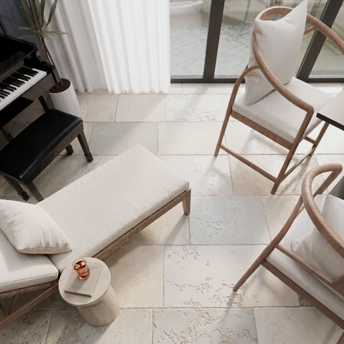 Avignon Claire Antiqued 16xRL Limestone Tile