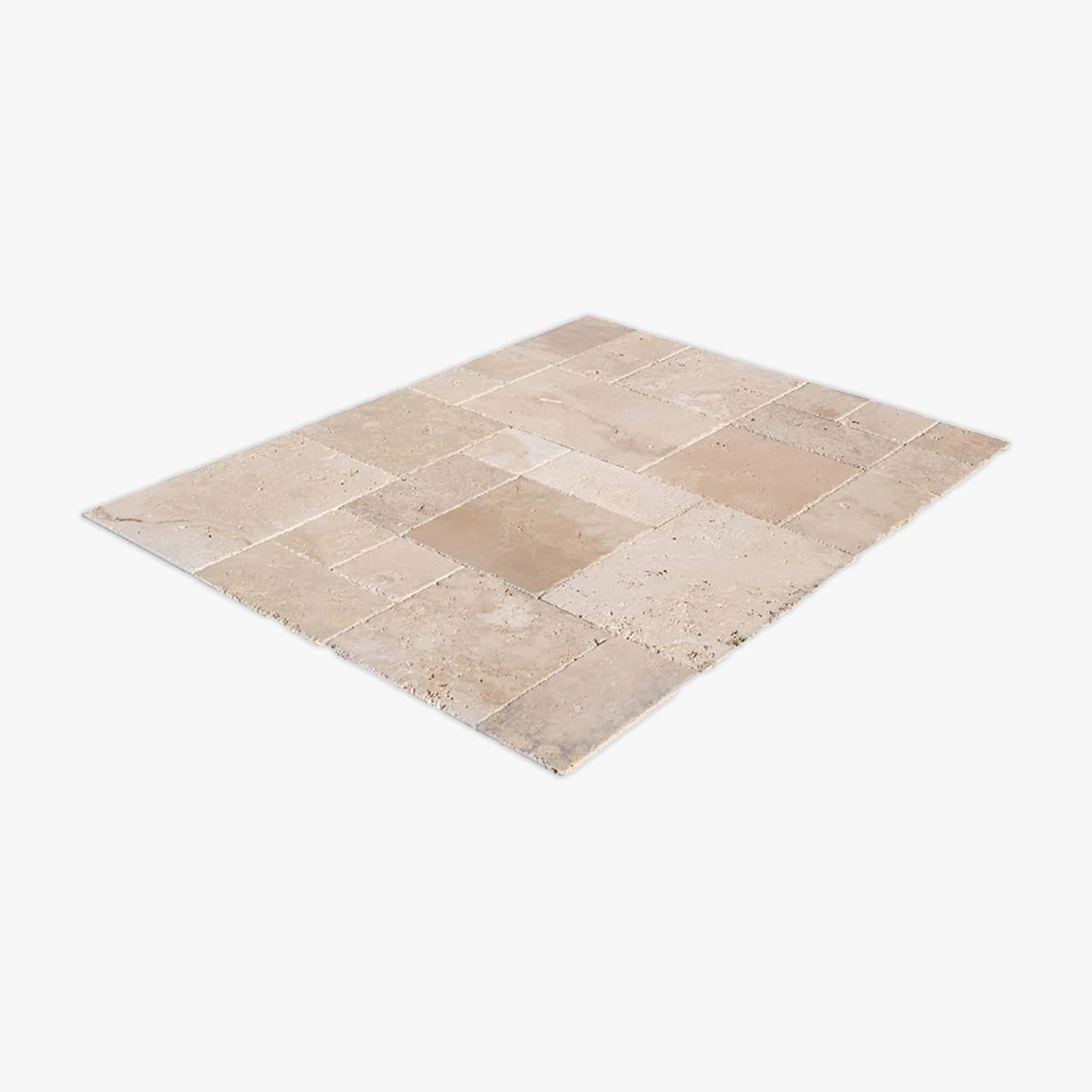 French Pattern Tile Light Ivory Light Brushed Travertine French Pattern — Palazzo Tile & Stone