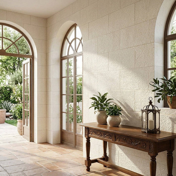 Lymra Pin Cord 12x24 Limestone Tile
