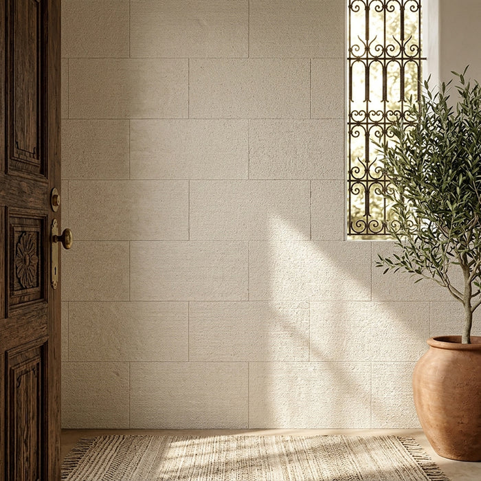 Lymra Pin Cord 12x24 Limestone Tile