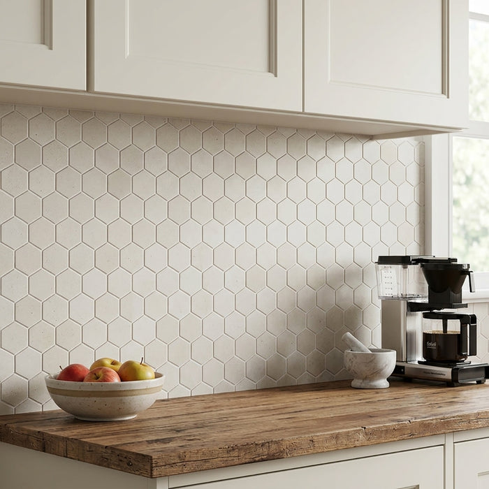 Lymra Honed 2 Inch Hexagon Limestone Mosaic