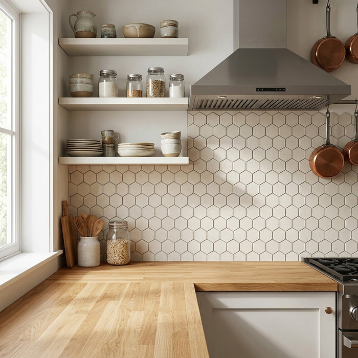 Lymra Honed 2 Inch Hexagon Limestone Mosaic