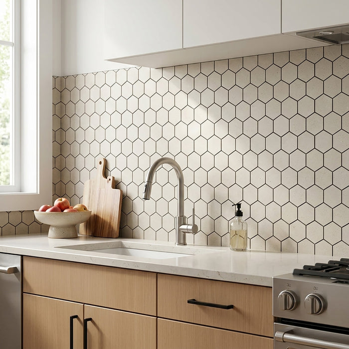 Lymra Honed 2 Inch Hexagon Limestone Mosaic