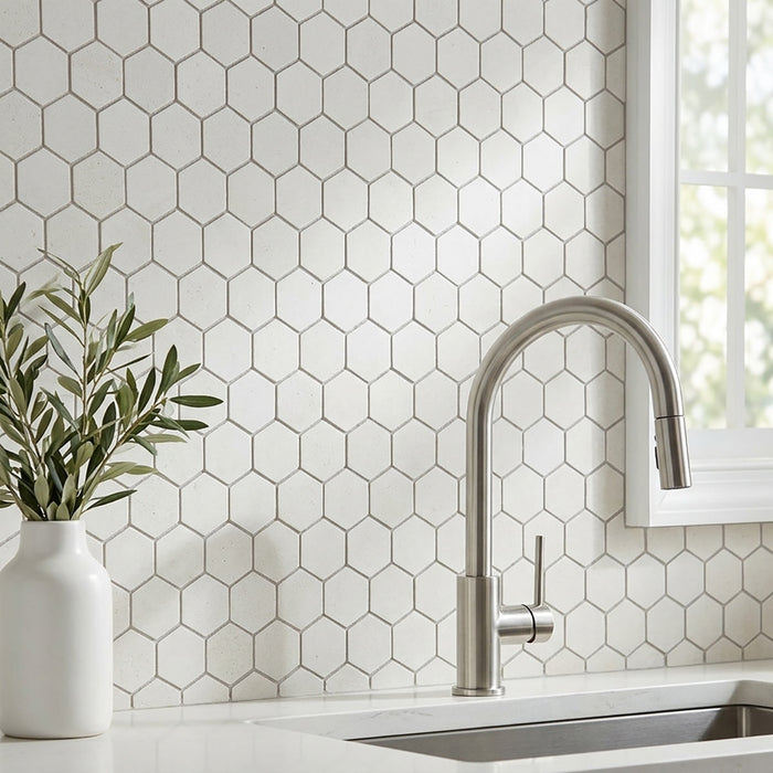 Lymra Honed 2 Inch Hexagon Limestone Mosaic