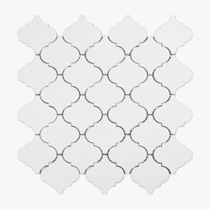 Thassos White Honed 3 Inch Arabesque Marble Mosaic