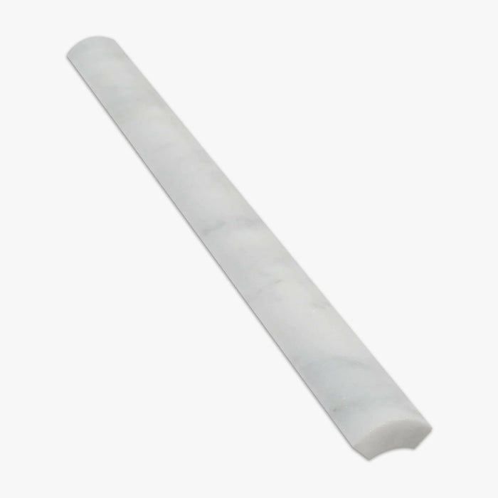 White Carrara Honed Quarter Round Marble Molding