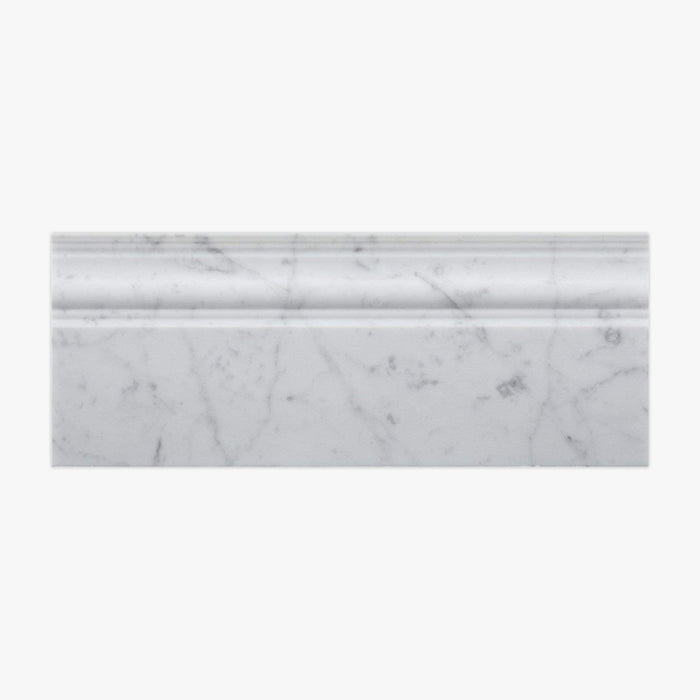 White Carrara Honed Baseboard Marble Molding