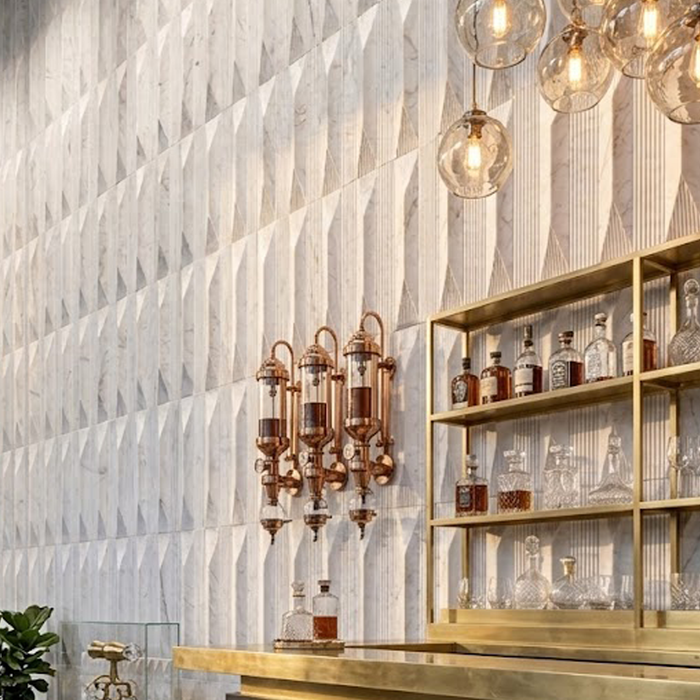 Calacatta Oliva Honed 4x12 Décor 3D Marble Tile