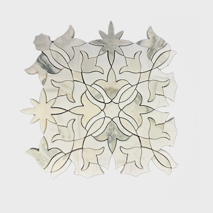 Calacatta Oliva, Calacatta Verde Honed Floral Marble Mosaic