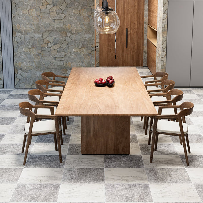 Arabescato, Tundra Grey Antiqued 12x12 Marble Checkerboard Tile